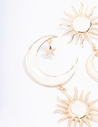 Gold Celestial Marble Drop Earrings - link has visual effect only