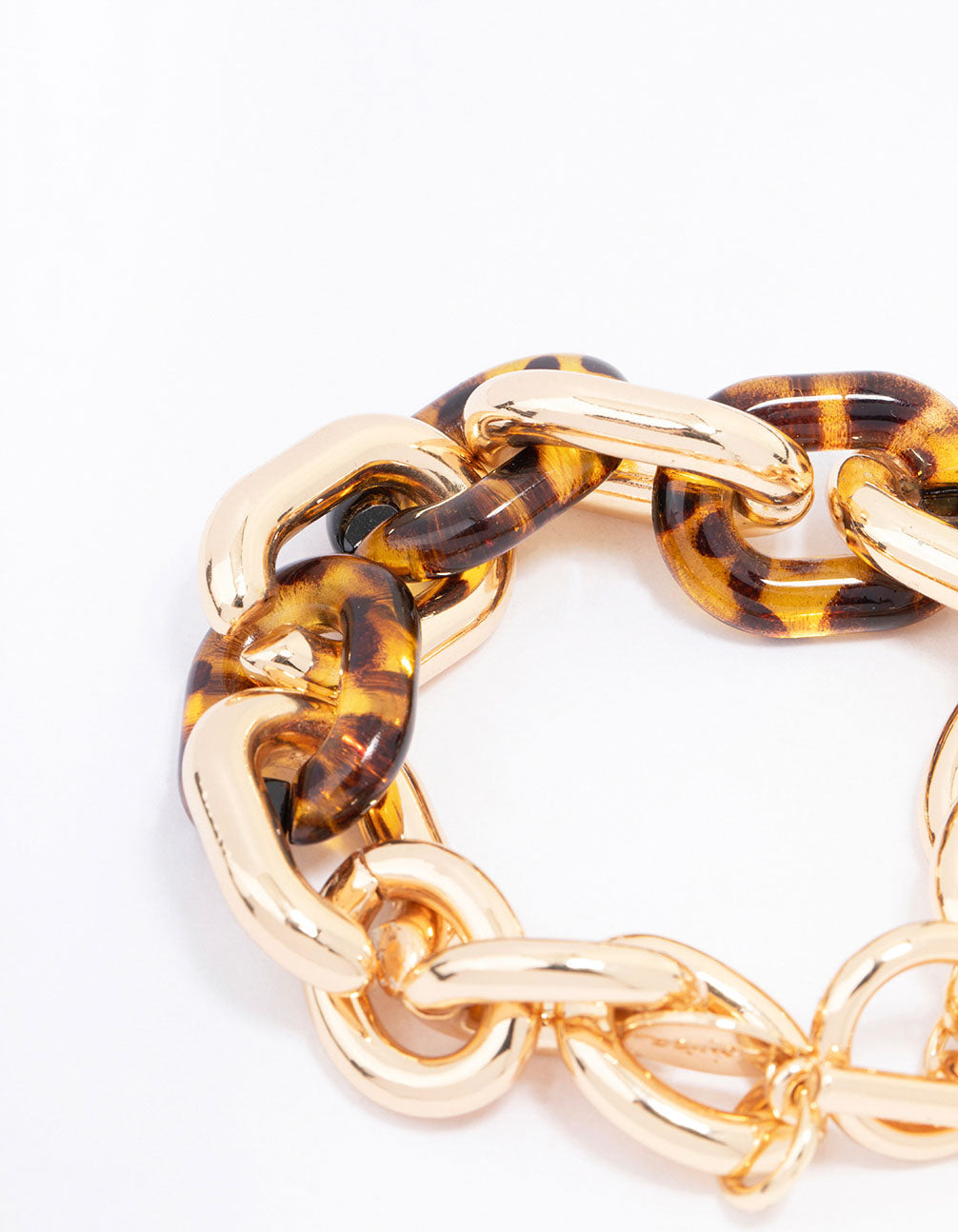Gold & Tortoiseshell Link Chain Bracelet