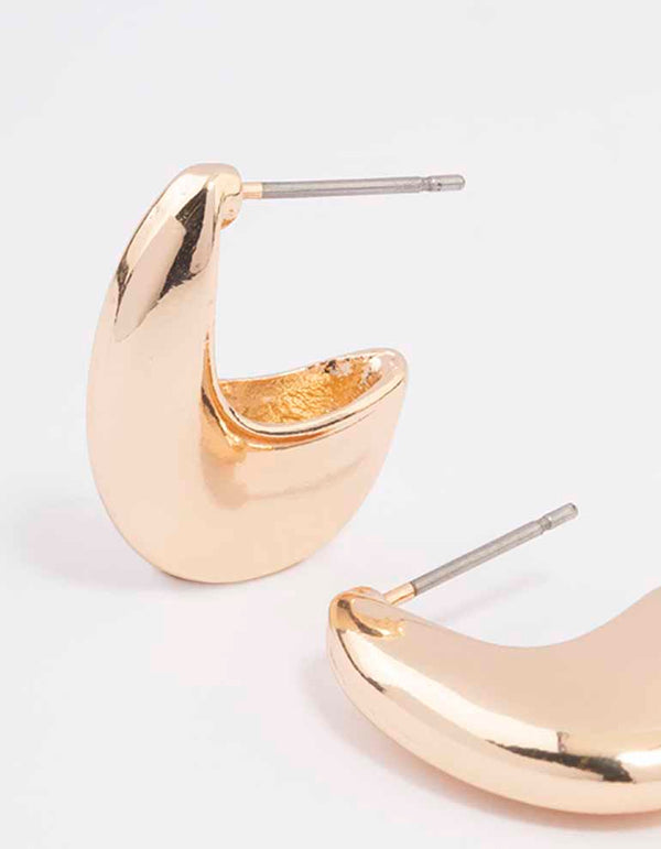 Gold Pacman Basic Stud Earrings