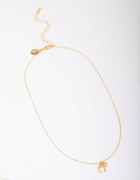 Gold Plated Horseshoe Cubic Zirconia Pendant Necklace - link has visual effect only