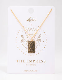 Gold Plated Empress Tarot Card Pendant Necklace - link has visual effect only