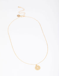 Gold Plated Swirl Sun Pendant Necklace - link has visual effect only