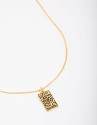 Gold Plated Wheel Tarot Card Pendant Necklace - link has visual effect only