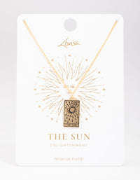 Gold Plated Sun Tarot Card Pendant Necklace - link has visual effect only