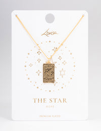 Gold Plated Star Tarot Card Pendant Necklace - link has visual effect only