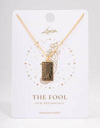 Gold Plated Fool Tarot Card Pendant Necklace - link has visual effect only