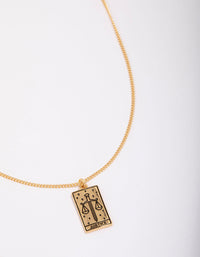 Gold Plated Justice Tarot Card Pendant Necklace - link has visual effect only