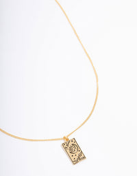 Gold Plated Moon Tarot Card Pendant Necklace - link has visual effect only