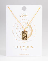 Gold Plated Moon Tarot Card Pendant Necklace - link has visual effect only