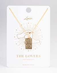 Gold Plated Lovers Tarot Card Pendant Necklace - link has visual effect only