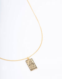 Gold Plated Lovers Tarot Card Pendant Necklace - link has visual effect only