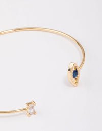 Gold Plated Evil Eye Cubic Zirconia Wrist Cuff - link has visual effect only