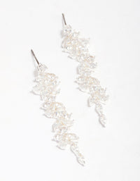 Silver Plated Cubic Zirconia Dainty Vine Drop Earrings - link has visual effect only