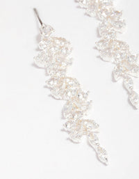 Silver Plated Cubic Zirconia Dainty Vine Drop Earrings - link has visual effect only