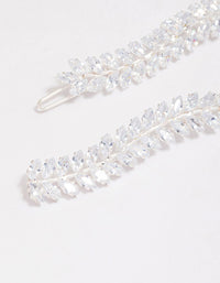 Silver Wavy Cubic Zirconia Vine Hair Clip Pack - link has visual effect only