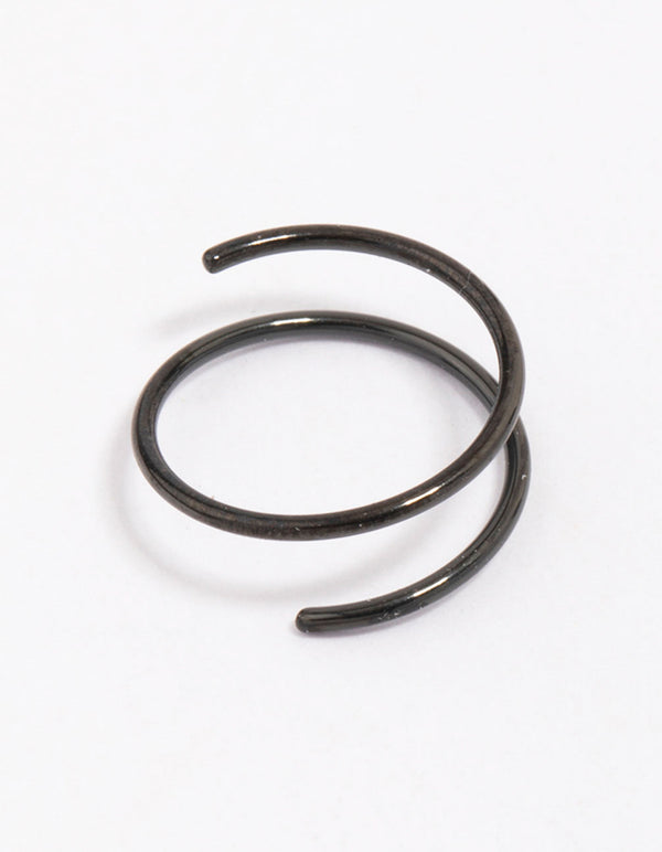Black Surgical Steel Twisted Nose Ring