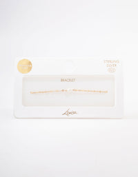 Gold Plated Sterling SIlver Freshwater Pearl Chain Bracelet - link has visual effect only