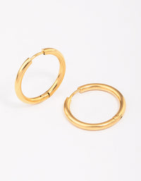 Gold Plated Surgical Steel Polished Hoop Earrings - link has visual effect only