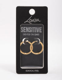 Gold Plated Surgical Steel Polished Hoop Earrings - link has visual effect only