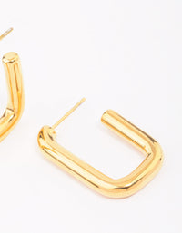 Gold Plated Surgical Steel Open Rectangular Hoop Earrings - link has visual effect only