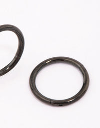 Black Surgical Steel Fine Sleeper Earrings 6mm - link has visual effect only