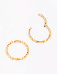 Gold Plated Surgical Steel Sleeper Earrings 12mm - link has visual effect only