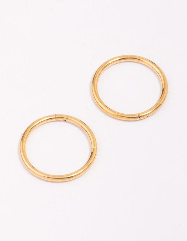Gold Plated Surgical Steel Sleeper Earrings 12mm