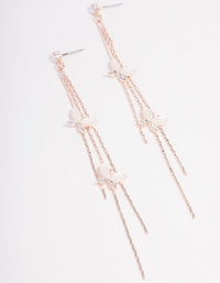 Rose Gold Diamante Butterfly Drop Earrings - link has visual effect only