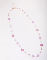 Rose Gold Round Purple Stone Necklace - link has visual effect only