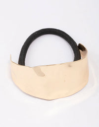 Gold Medium Wavy Pony Tail Hair Tie - link has visual effect only