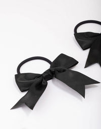 Black Medium Bow Hair Tie Pack - link has visual effect only