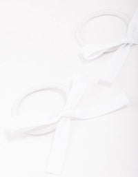 White Mini Bow Hair Tie Pack - link has visual effect only