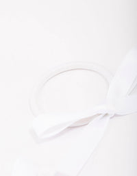 White Mini Bow Hair Tie Pack - link has visual effect only