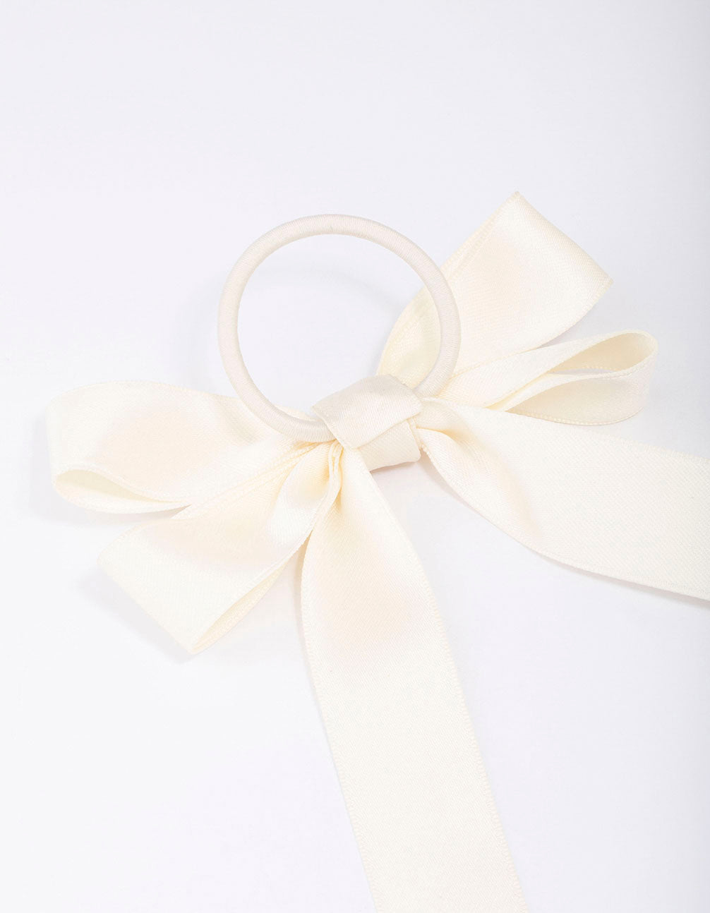 Large Cream Bow Hair Tie