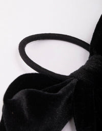 Large Black Velvet Bow Hair Tie - link has visual effect only