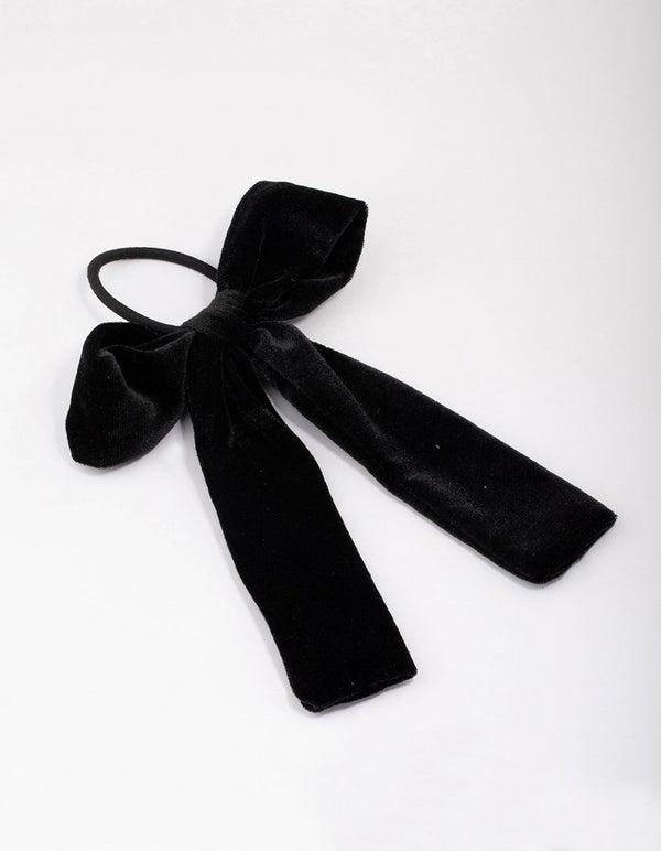 Large Black Velvet Bow Hair Tie - Lovisa