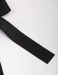 Large Silky Black Bow Hair Tie - link has visual effect only