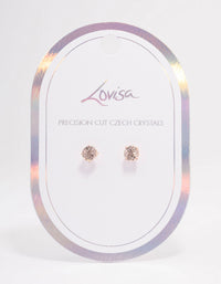Rose Gold Pink Crystal Stud Earrings - link has visual effect only