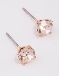 Rose Gold Pink Crystal Stud Earrings - link has visual effect only