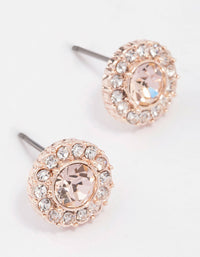 Rose Gold Blush Halo Stud Earrings - link has visual effect only