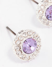Silver Lilac Halo Stud Earrings - link has visual effect only