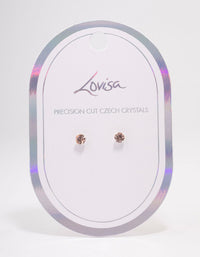 Silver Round Blush Crystal Stud Earrings - link has visual effect only