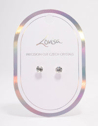 Silver Crystal Stud Earrings 7mm - link has visual effect only