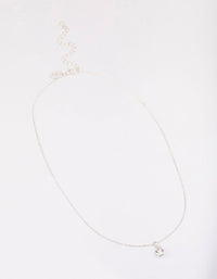Silver Crystal Solitaire Pendant Necklace - link has visual effect only