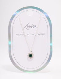 Silver Emerald Halo Pendant Necklace - link has visual effect only