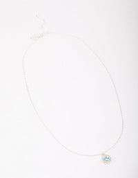 Silver Aqua Halo Pendant Necklace - link has visual effect only
