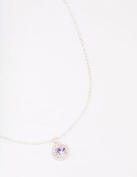 Silver Lilac Halo Crystal Pendant Necklace - link has visual effect only
