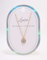 Gold Halo Crystal Pendant Necklace - link has visual effect only