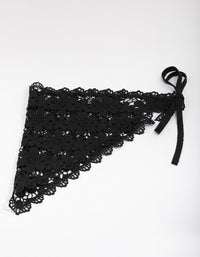 Black Fabric Embroidered Daisy Bandana - link has visual effect only