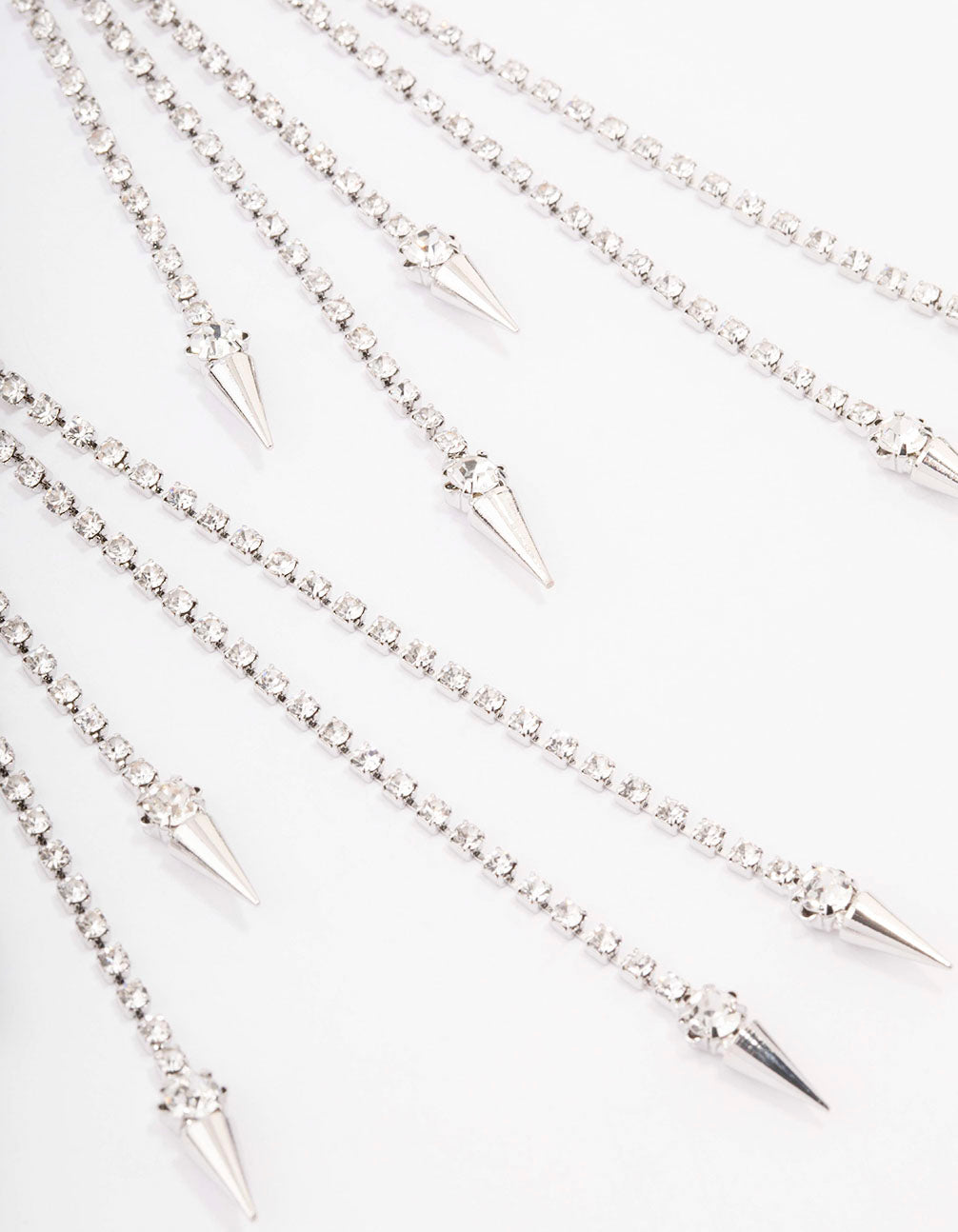 Silver Tassel Cup Chain Drop Earrings